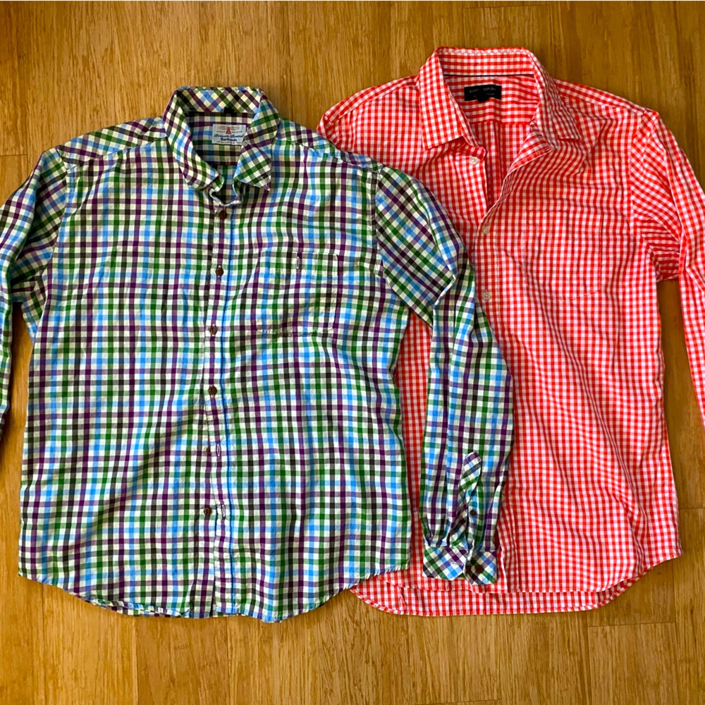Barbour and Banana Republic 2 pack gingham slim